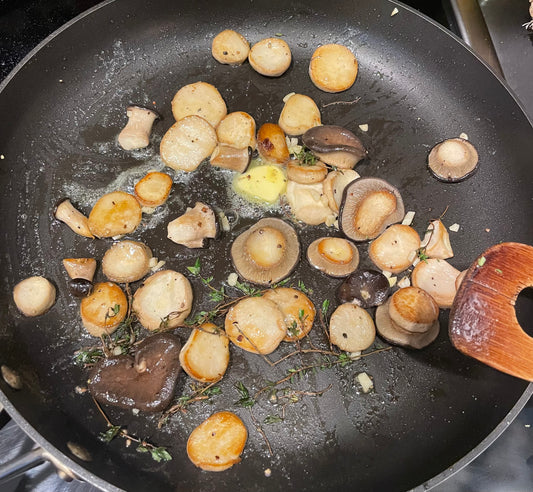 Simple Sautéed Black Oyster Mushrooms